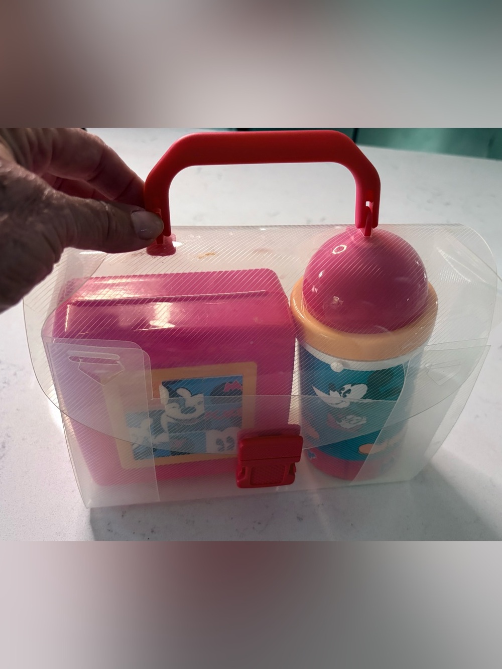 Disney Vintage Snack Puzzle Cup & Snack Box & Clear Case